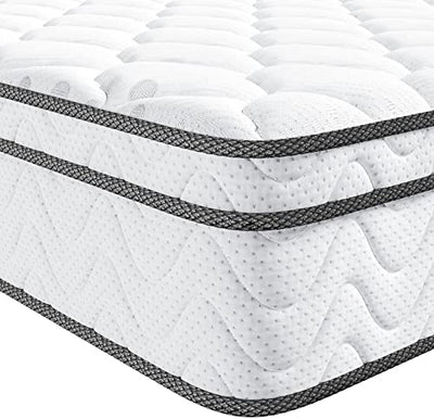 Vesgantti 9 Inch Multilayer Hybrid Full Mattress, Ergonomic Design with Breathable Foam and Pocket Spring/Medium Plush Feel!