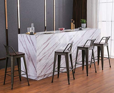 Yongchuang Swivel Bar Stools with Backs Bar Height Stools Set of 4 Industrial Metal Barstools Bar Chairs (Swivel 30", Wood Top Gunmetal)!

-Brand new in the box 