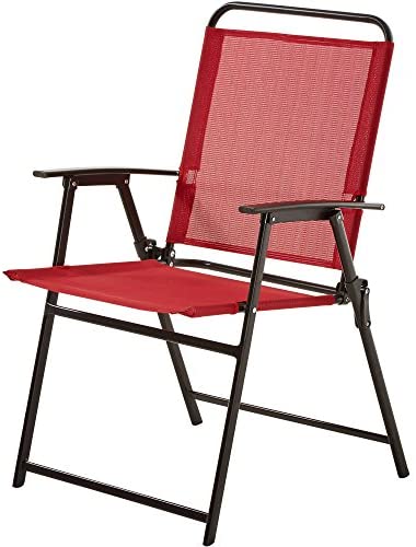 Mainstays Pleasant Grove Sling Bistro, Dining and Seating Outdoor Patio Furniture Folding Chair Set of 2 & Folding Side Table, Red!

-Brand new in the box, no assembly required