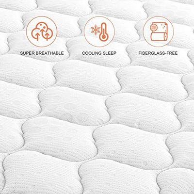 Vesgantti 9 Inch Multilayer Hybrid Full Mattress, Ergonomic Design with Breathable Foam and Pocket Spring/Medium Plush Feel!