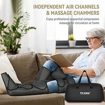 FIT KING Foot and Leg Massager for Circulation and Relaxation with Hand-held Controller 3 Modes 3 Intensities FT-012A!