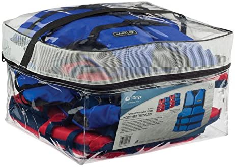 Onyx General Purpose Life Vest, Adult Universal (4-Pack),Red - Blue,30-52-Inch Chest, persons over 90-Pounds., universal!

-Brand new in the original pack!