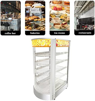 14" Food Display Warmer Curved Glass Warming Cabinet Hot Food Showcase Countertop 5 Layers (14"(5 Layer))! (USED - TESTED/WORKS GREAT!)