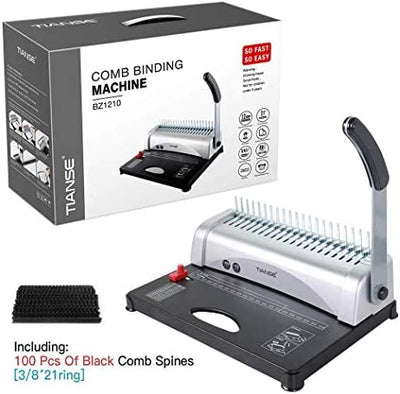 TIANSE Binding Machine, 21-Holes, 450 Sheets, Comb Binding Machines with Starter Kit!

-Brand new in the box