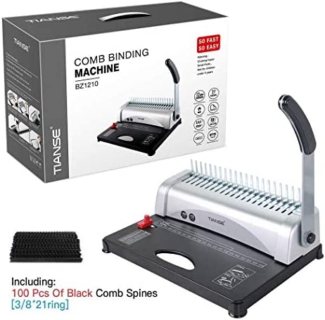 TIANSE Binding Machine, 21-Holes, 450 Sheets, Comb Binding Machines with Starter Kit!

-Brand new in the box