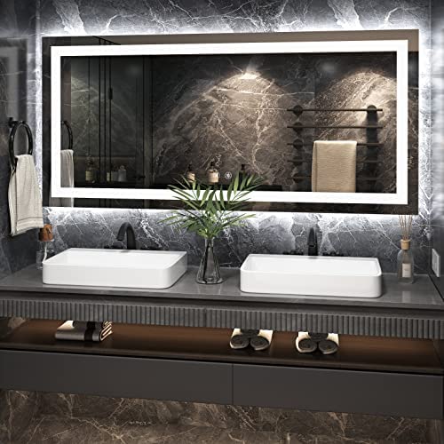 KINGDALAI LED Mirror for Bathroom 60 x 24, Lighted Vanity Mirror with Lights for Wall with Anti Fog, Stepless Dimmable, Memory Function (Backlit + Front Lights)!

-Brand new in the box 