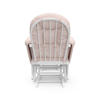 Storkcraft Hoop Glider and Ottoman, White Finish with Light Pink Cushions!

-Brand new in the box 