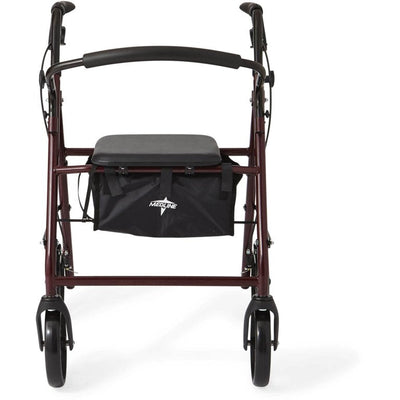 Medline Strong Steel Rollator, Folding Rolling Walker, 8" Wheels, 350lb Weight Capacity, Red Frame!

-Brand new and assembled