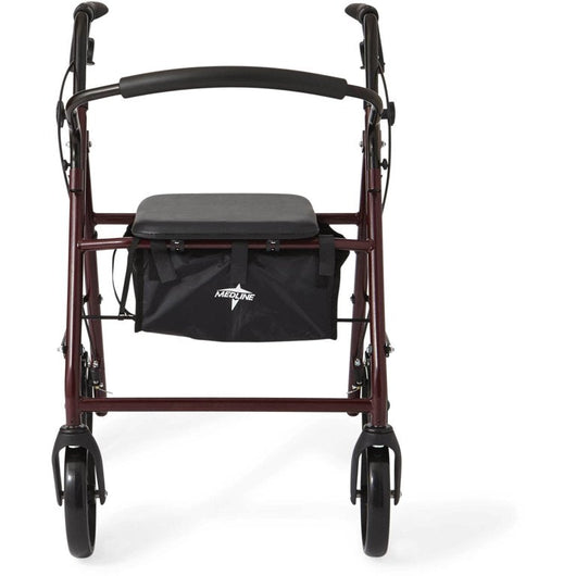 Medline Strong Steel Rollator, Folding Rolling Walker, 8" Wheels, 350lb Weight Capacity, Red Frame!

-Brand new and assembled