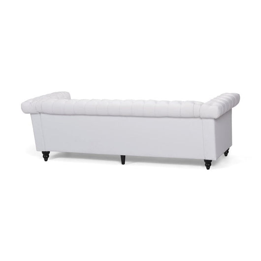 Noble House Kabella Tufted Chesterfield Faux Leather 3 Seater Sofa, White!    THIS SELLS FOR $518 AT WALLYWORLD!  ONLY $279 AT THE BIG CATCH !
