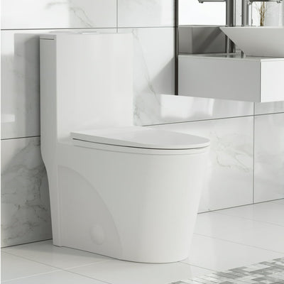 Swiss Madison St. Tropez 1-Piece 1.1/1.6 GPF Dual Flush Elongated Toilet in Glossy White!  **New in box**