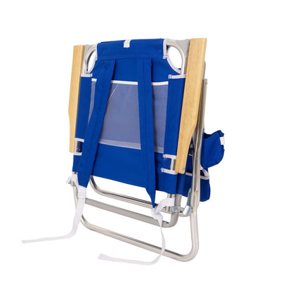 Mainstays Reclining Comfort Height Backpack Canopy Beach Chair, Blue!  -Brand new out of the box!