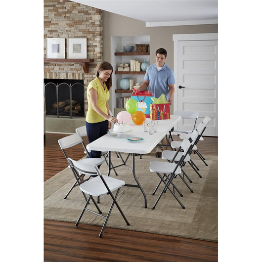 Cosco 8 Foot Centerfold Folding Table, White!  -Brand new, minor shipping damage