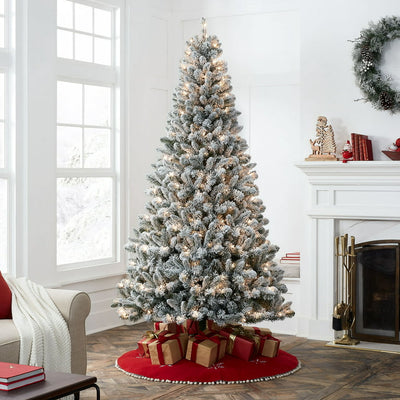 Holiday Time 7.5-Foot Pre-Lit Flocked Frisco Pine Artificial Christmas Tree!

-Brand new out of the box (We do have original box)