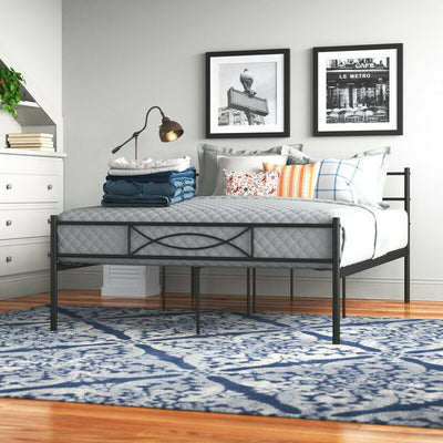 Full Size Metal Platform Bed Frame with Bowknot Headboard & Footboard Bedroom Furniture, Black!

-Brand new in the box 