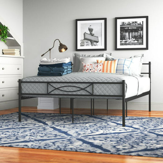 Full Size Metal Platform Bed Frame with Bowknot Headboard & Footboard Bedroom Furniture, Black!

-Brand new in the box 