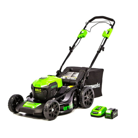 Greenworks 40V 21-inch Brushless Self-Propelled Lawn Mower W/5.0 Ah Battery & Charger! (NEW)

-Brand new, but is missing the Mulcher & side discharge attatments, photos shown!