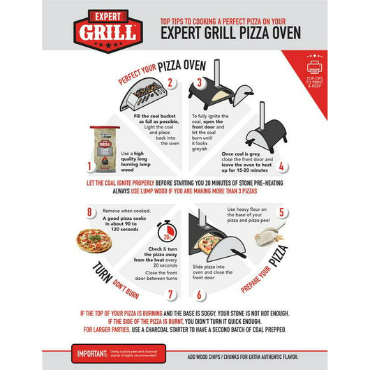 Expert Grill 15” Charcoal Pizza Oven, Black!! MISSING PIZZA STONE, CAN EASILY BE BOUGHT ONLINE!!