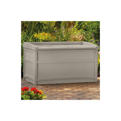 Suncast Outdoor 50 Gallon Resin Deck Box with Seat, Light Taupe!

-Brand new and Assembled