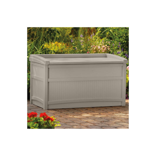 Suncast Outdoor 50 Gallon Resin Deck Box with Seat, Light Taupe!

-Brand new and Assembled