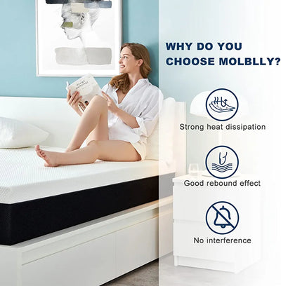 Molblly King Size Mattress, 12 Inch Premium Cooling-Gel Memory Foam Mattress!

-Brand new in the box 