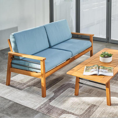 VIFAH Gloucester Contemporary Patio Wood 2-Seater Sofa- NEW AND ASSEMBLED!!!