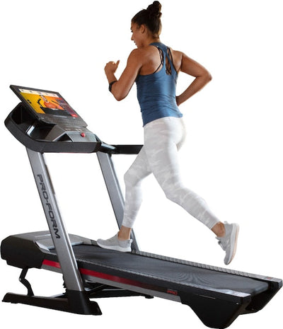 ProForm Pro 9000 Smart Treadmill!

-Brand new and already assembled! -(Has a small chip in plastic and color is rubbed off some under display Numbers, photos shown)