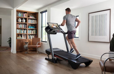 ProForm Pro 9000 Smart Treadmill!

-Brand new and already assembled! -(Has a small chip in plastic and color is rubbed off some under display Numbers, photos shown)