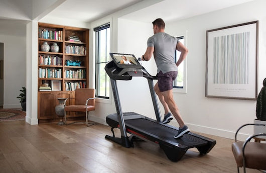 ProForm Pro 9000 Smart Treadmill!

-Brand new and already assembled! -(Has a small chip in plastic and color is rubbed off some under display Numbers, photos shown)