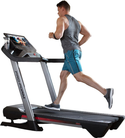 ProForm Pro 9000 Smart Treadmill!

-Brand new and already assembled! -(Has a small chip in plastic and color is rubbed off some under display Numbers, photos shown)