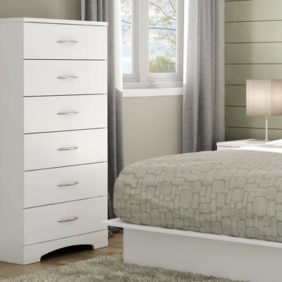 South Shore Step 6-Drawer Tall Lingerie Chest - Rustic Style, Pure White!

-Brand new in the box 