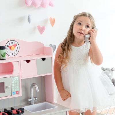 Teamson Kids Little Chef Florence, Kids Pretend Kitchen, Pink/Gray!

-Brand new in the box 