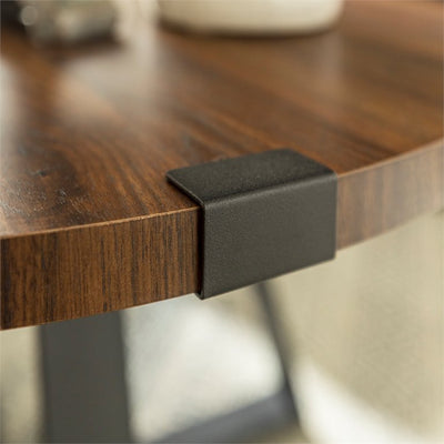 Walker Edison 30" Metal Wrap Round Coffee Table - Dark Walnut with Black Base!

-Brand new and assembled