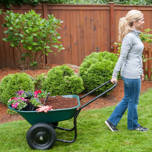 Garden Star Dual Wheel, Poly Tray Yard Rover Wheelbarrow!

-Brand new & Assembled!