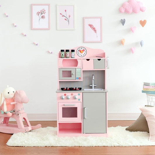 Teamson Kids Little Chef Florence, Kids Pretend Kitchen, Pink/Gray!

-Brand new in the box 