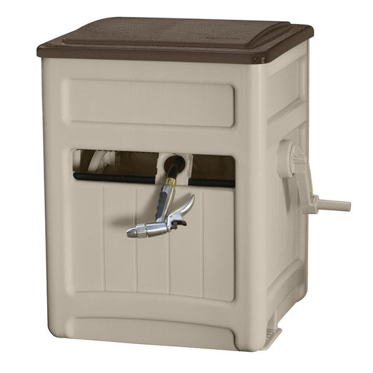 Suncast 225 ft. Smart Trak Hideaway Hose Reel with Storage Bin, Light Taupe!

-Brand new out of the box 