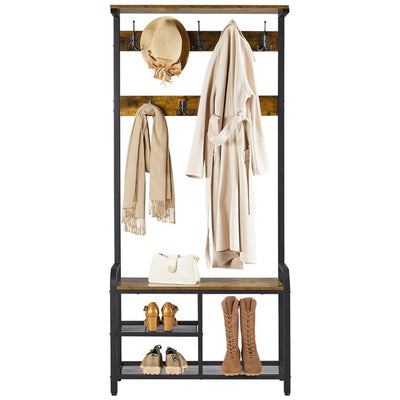 Yaheetech 72" H Multifunctional Hall Tree Entryway Coat Rack with Bench & Shoe Storage & 23 Ball-End Hooks Rustic Brown!

-Brand new in the box 