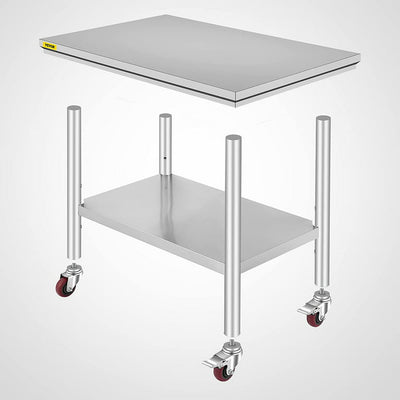 VEVOR Stainless Steel Work Table 36x24 Inch Food Prep Station!

-Brand new and assembled but does have one small indent on the bottom shelf, photos shown