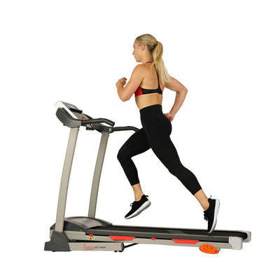 Sunny Health & Fitness Treadmill with Manual Incline, Pulse Sensors, Folding, LCD Monitor for Exercise SF-T4400! 

-New & Assembled but does have some cracked plastics from shipping, photos shown