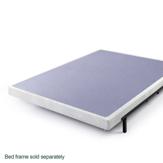 Zinus 4” Metal Box Spring with Wood Slats, Mattress Foundation, King