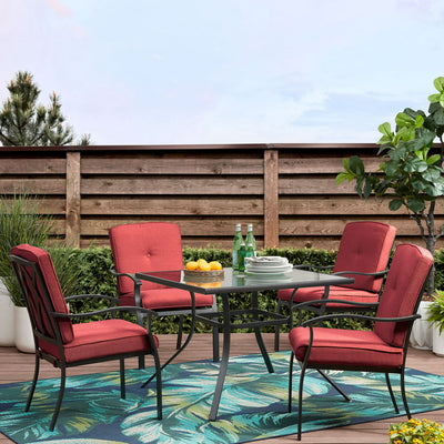 Mainstays Belden Park 5-piece Outdoor Patio Dining Set - Red!

-Brand new and Assembled