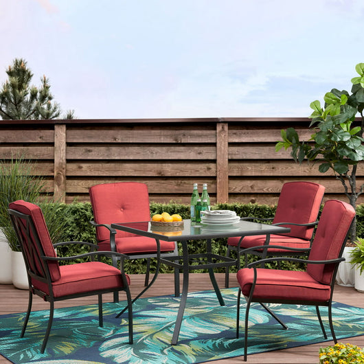 Mainstays Belden Park 5-piece Outdoor Patio Dining Set - Red!

-Brand new and Assembled