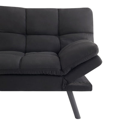 Mainstays Memory Foam Futon, Black Faux Suede Fabric!! NEW IN BOX!!