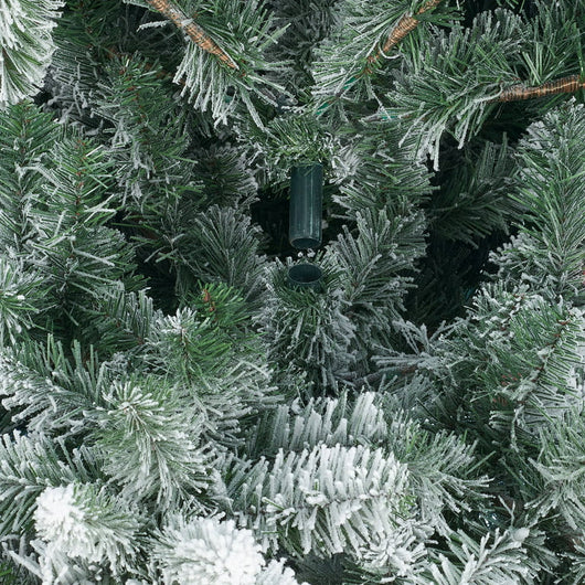 Holiday Time 6.5ft Pre-Lit Flocked Frisco Pine Christmas Tree, Green, 6.5', Clear!

-Brand new in rhe box 