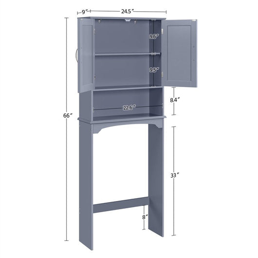 Yaheetech Over The Toilet Cabinet MDF Bathroom Storage Organizer with Adjustable Shelf, Gray!

-Brand new in the box 