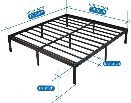 Full Size Bed Frame Platform-14 Inch Strong Steel Slat Mattress Foundation!

-Brand new in the box