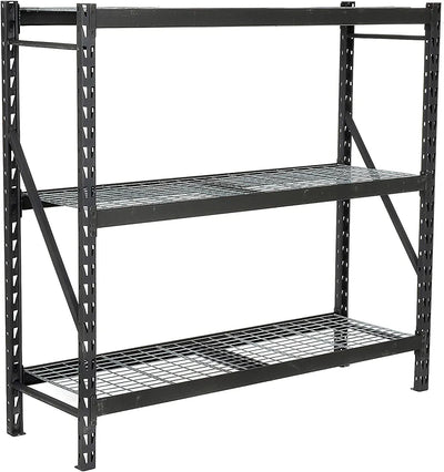 Heavy Duty Storage Rack with Wire Decking, Black, 77"W x 24"D x 72"H!

-Brand new in the box
