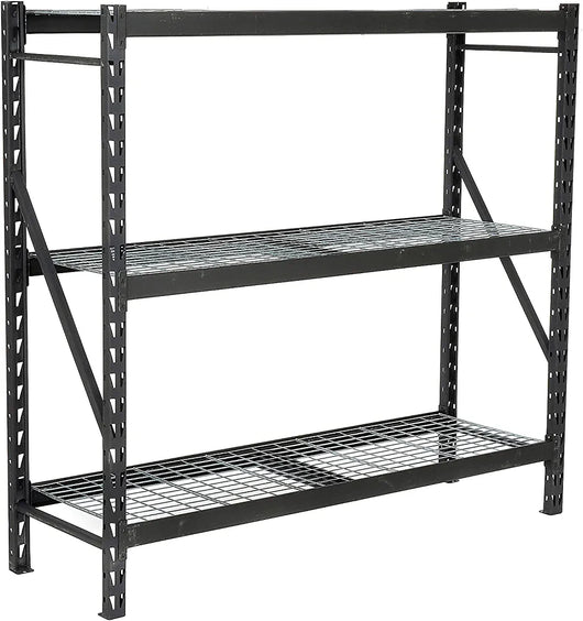 Heavy Duty Storage Rack with Wire Decking, Black, 77"W x 24"D x 72"H!

-Brand new in the box