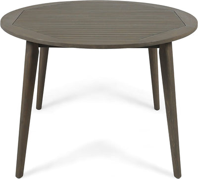 Christopher Knight Home Nick Outdoor Acacia Wood Round Dining Table, Gray Finish!

-Brand new in the box