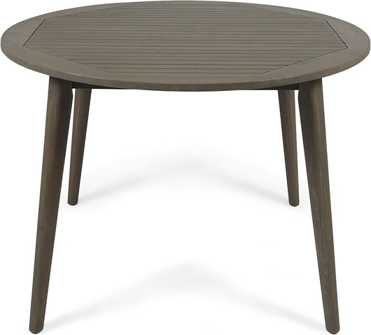 Christopher Knight Home Nick Outdoor Acacia Wood Round Dining Table, Gray Finish!

-Brand new in the box